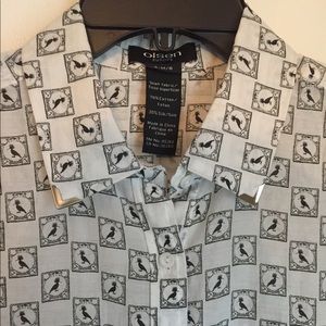 Euro Pattern Blouse White and Black Olsen